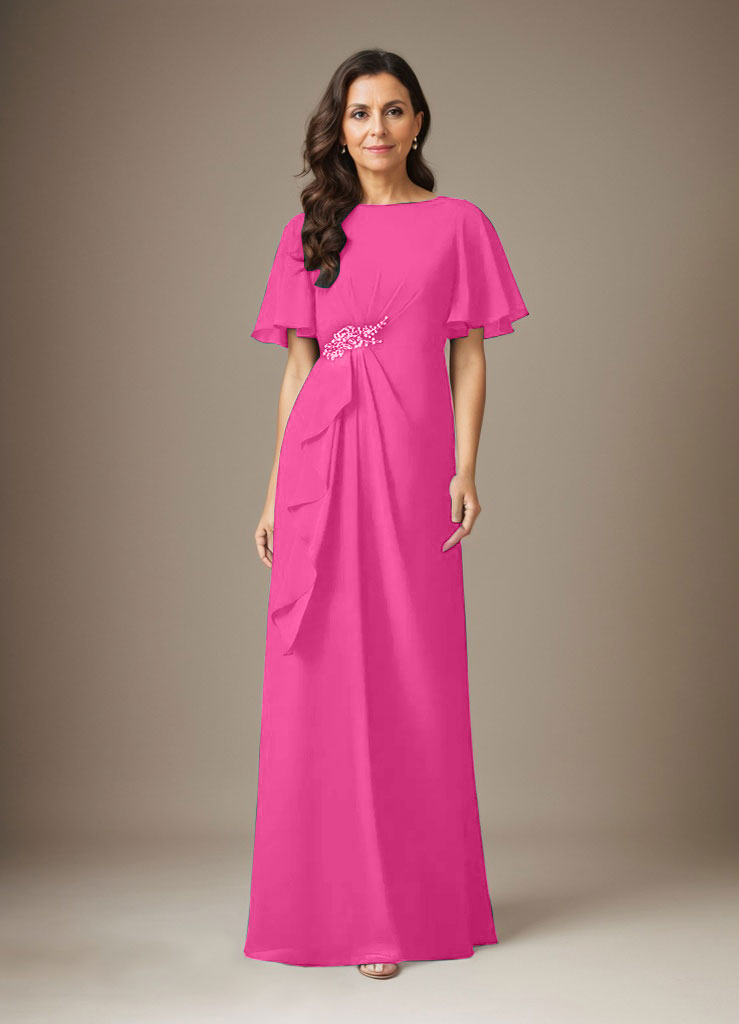 Dark Navy Sheath Beaded Chiffon Dress - View 15 | FashionDia