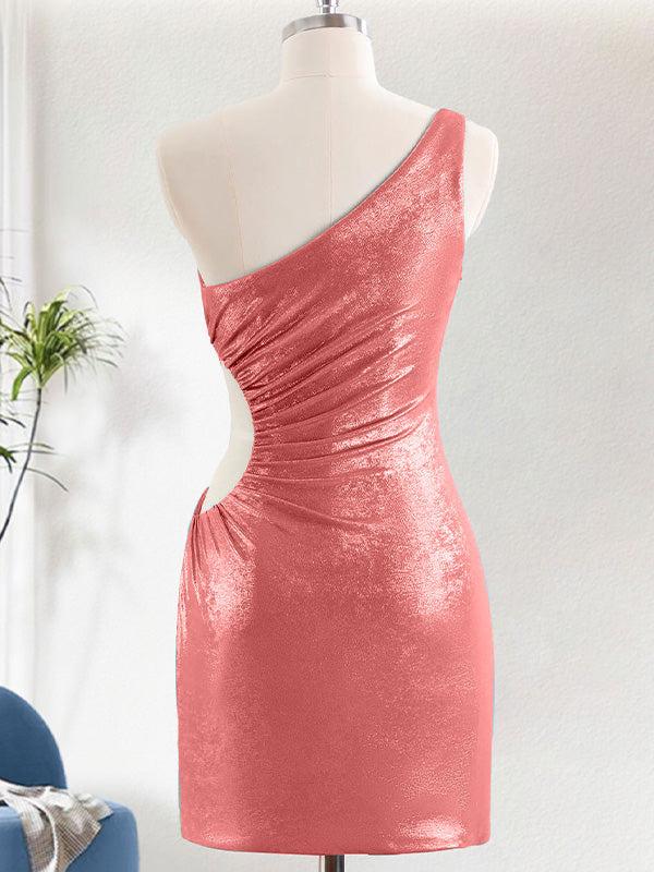 One Shouder Bodycon Short Homecoming Dress