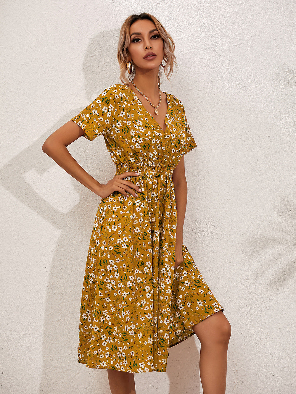 Fatima Timeless Women's Dress with Floral Pattern Elevated Occasion Wear