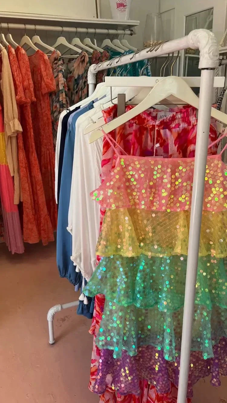 Women Shiny Sequin Sparkle Homecoming Dress Sleeveless Glitter Layered Rainbow Ruffle Dress Party Club Night Dress (ZD12065)