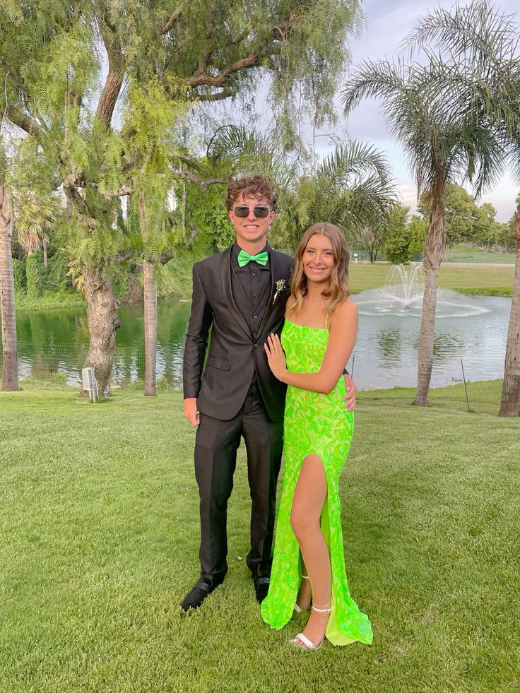 Sexy Mermaid Prom Dresses,Prom Dress Lime Green Long Evening Dress With Slit