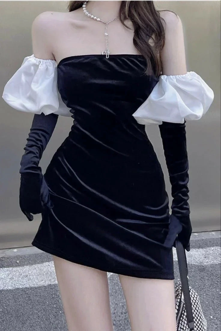Sexy Black Strapless Homecoming Dress Black Party Dress (ZD12119)