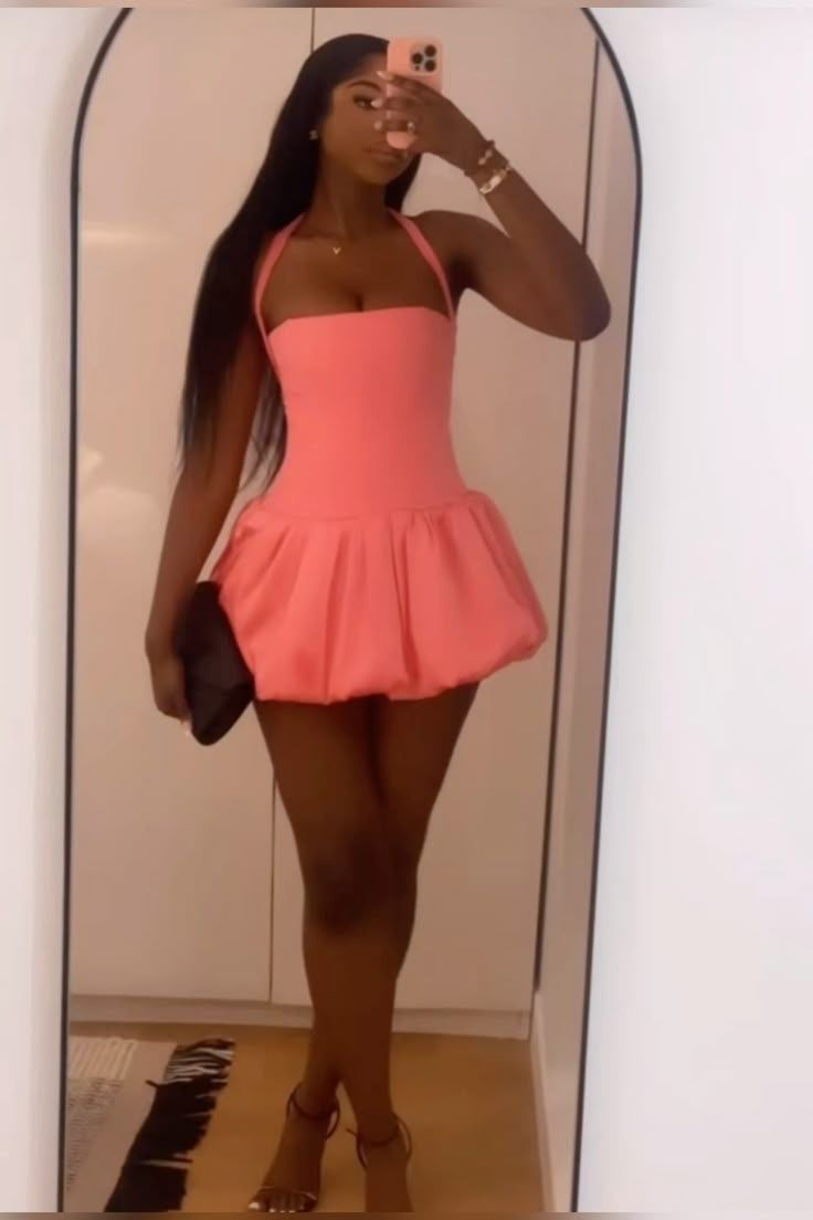 Sexy Black Halter Satin A-Line Short Party Dress Formal Graduation Homecoming Dress - View 6 | FashionDia