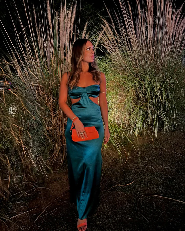 Vintage Green Sheath Side Slit Long Prom Dress Party Evening Dress - FashionDia