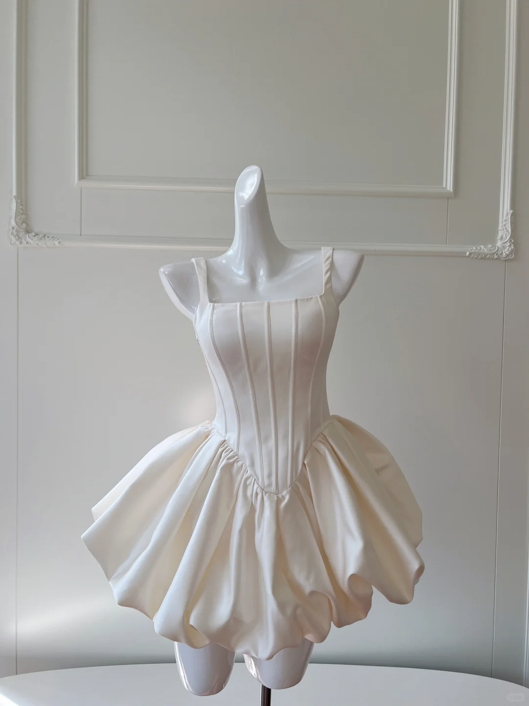 Simple White Satin A Line Homecoming Dress Short Birthday Dress
