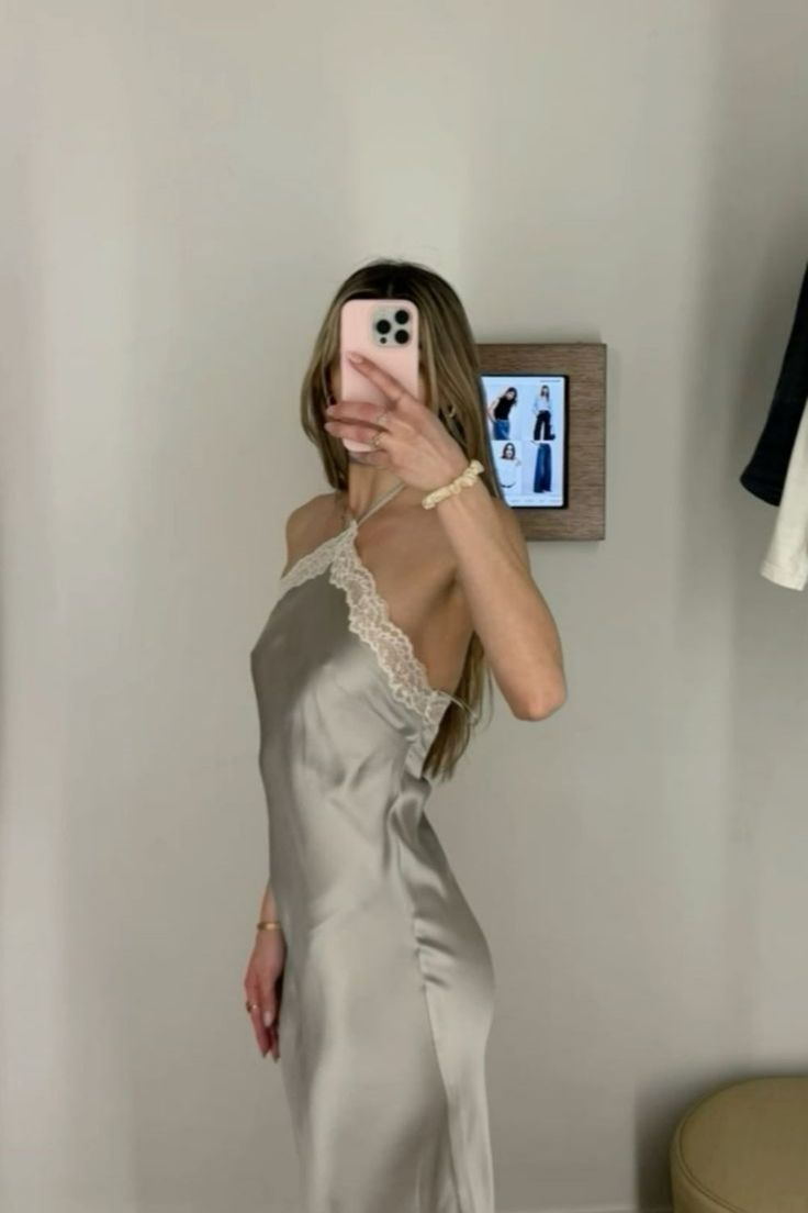 Sexy Halter Satin Lace Party Evening Dress Y8169 - View 2 | VelvetHem