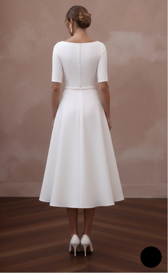 Simple Minimalist Wedding Dress Chic Civil Ceremony Bridal Dress