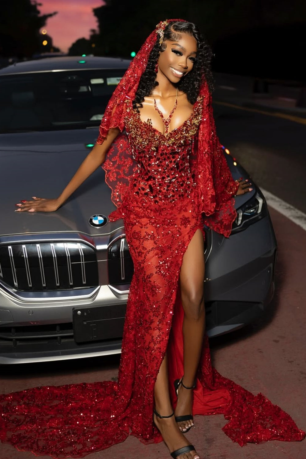 Glamorous Burgundy V-Neck Strapless Sleeveless Mermaid Prom Dresses Sheath Gem With High Split