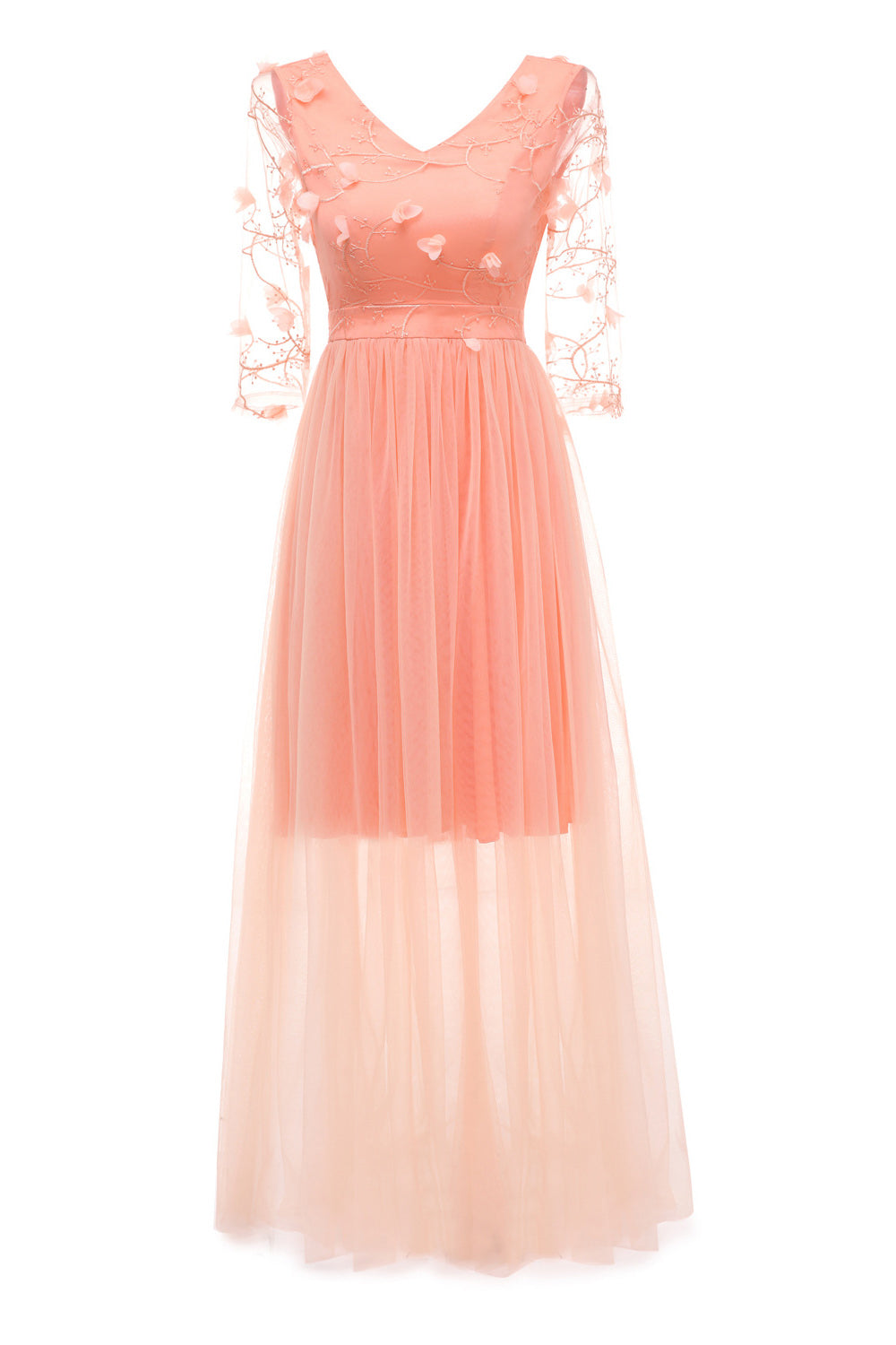 Gorgeous Long Champagne Prom Dress - Fashionpara