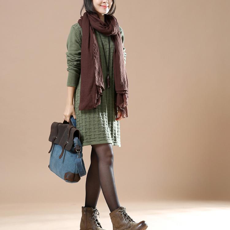 Green oversize new sweaters spring dresses knitted