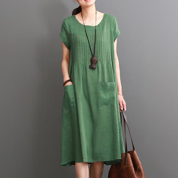 Green Summer Cotton Dress Plus Size Cotton Maxi Dresses ( Limited Stock)
