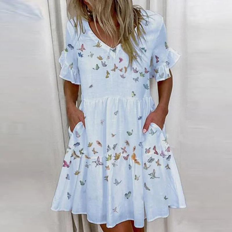 Norma Boutique Casual Summer Dress with Ruffles Designer Edit