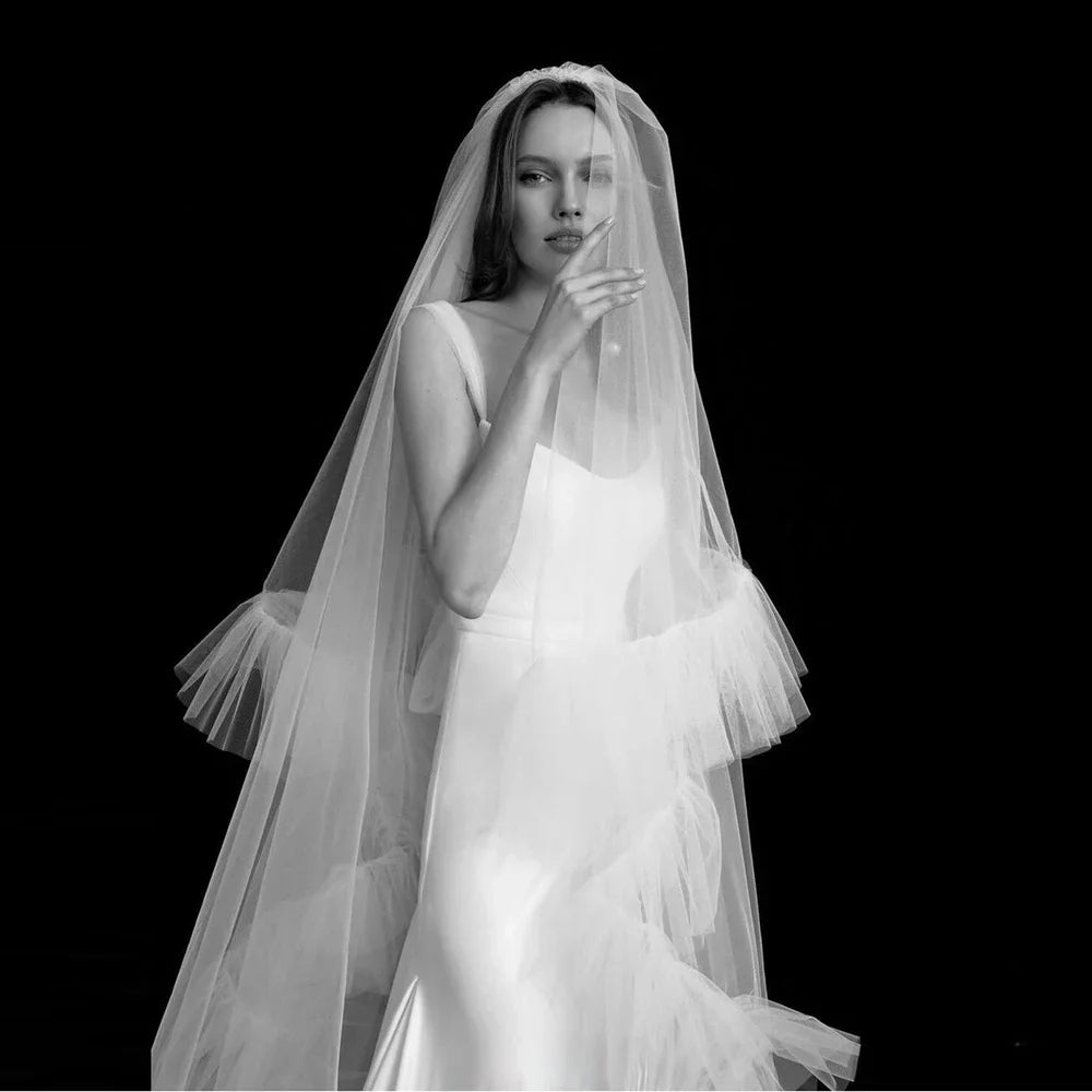 Long Bridal Veil Wedding Veils For Evening Dress Women Girl Party Hair Accessories Bride Jewelry