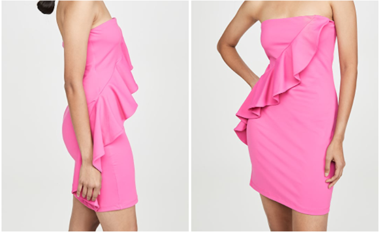 Hot Pink Strapless Tight Homecoming Dress - View 5 | FashionDia