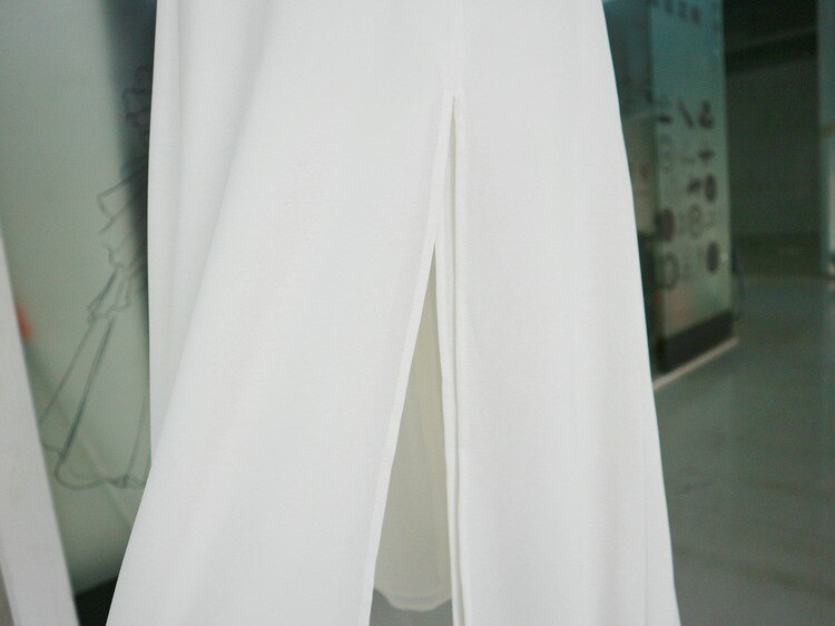 Spaghetti Straps White Hight Split Prom Dress - View 8 | FashionDia
