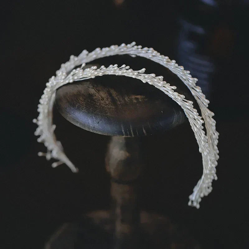 Wedding Hair Accessories White Headpieces Headdress Leaf Headbands Hairbands For Brides Women Girl Crowns Bridal Jewelry