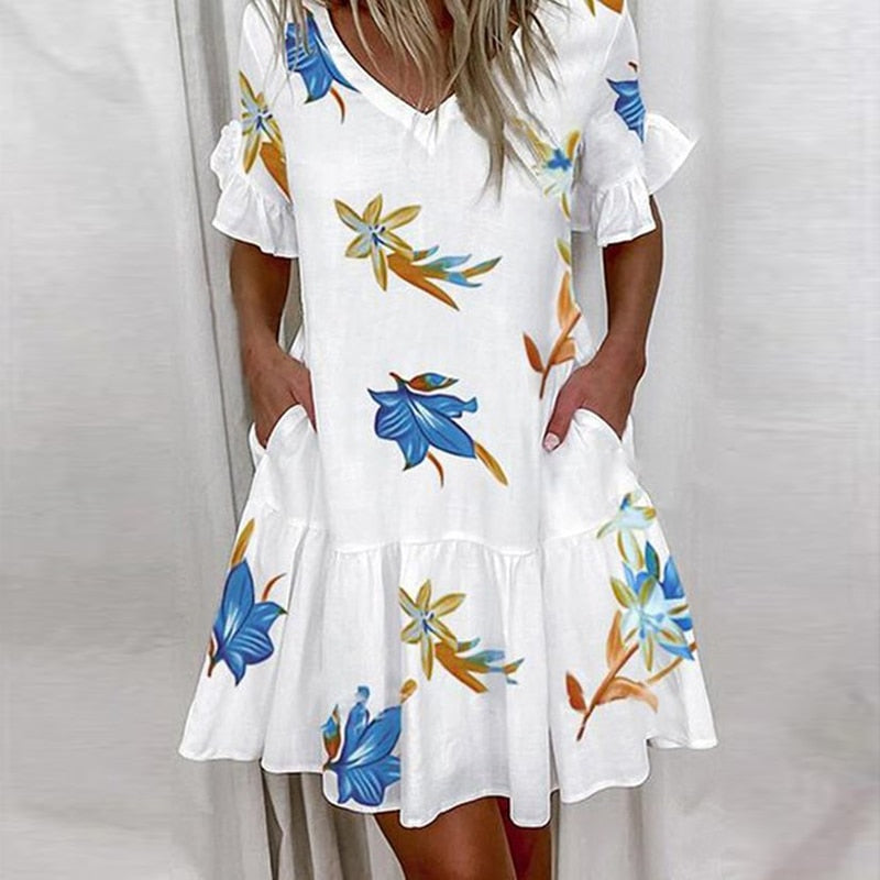 Norma Boutique Casual Summer Dress with Ruffles Designer Edit