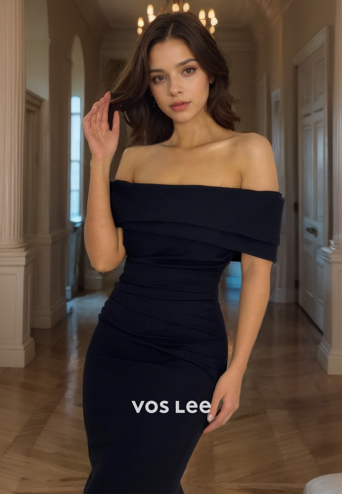Elegant Off-Shoulder Mermaid Prom Dress Floor Length Zipper Back Party Dresses
