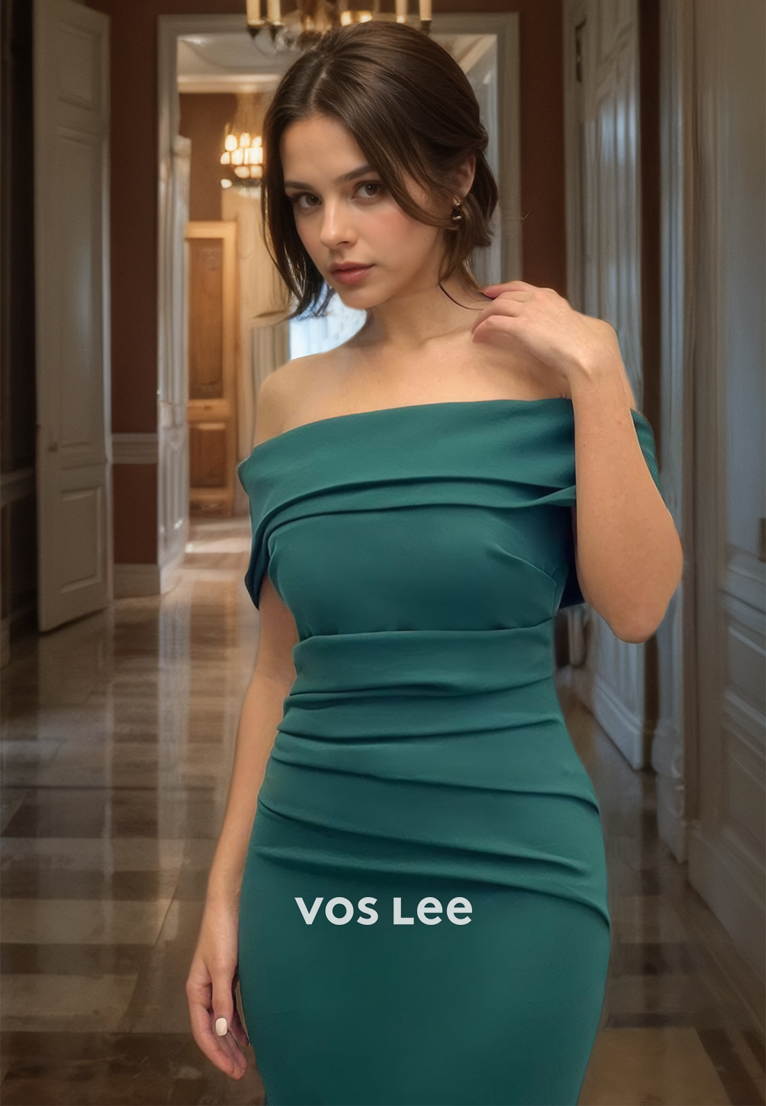 Elegant Off-Shoulder Mermaid Prom Dress Floor Length Zipper Back Party Dresses