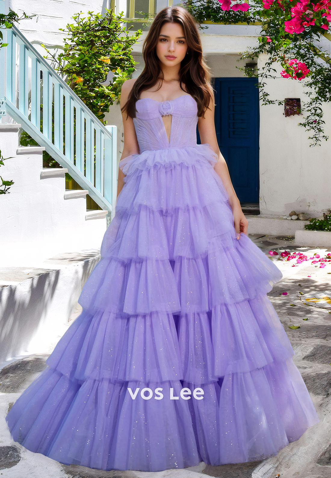 Graceful A-Line Sweetheart Sleeveless Lace Pleats Ball Gowns Prom Party Dress with Train