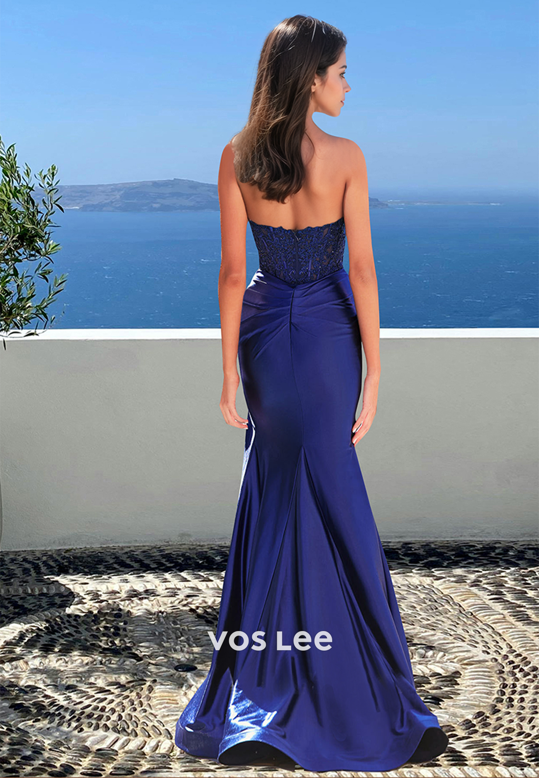 Glamorous Sweetheart Sheath Prom Dress Sleeveless Side Slit Beads Party Dress with Appliques