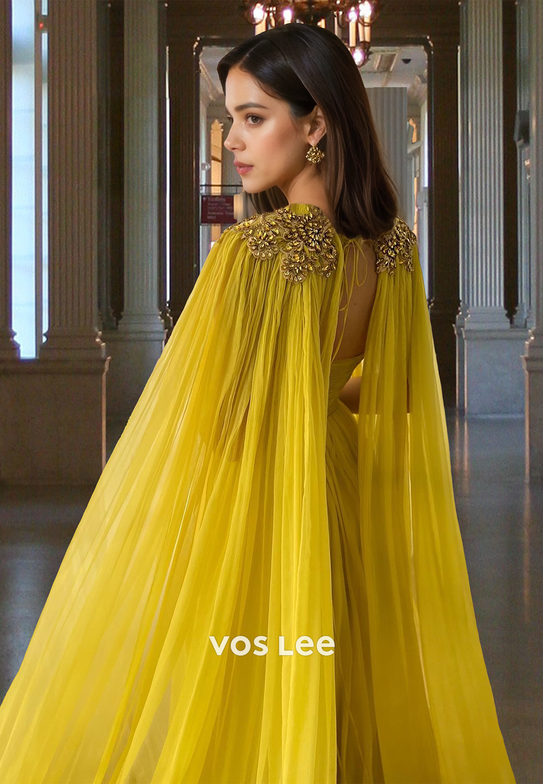 Glamorous A-Line Sweetheart Chiffon Two Piece Long Formal Party Dress with Beaded