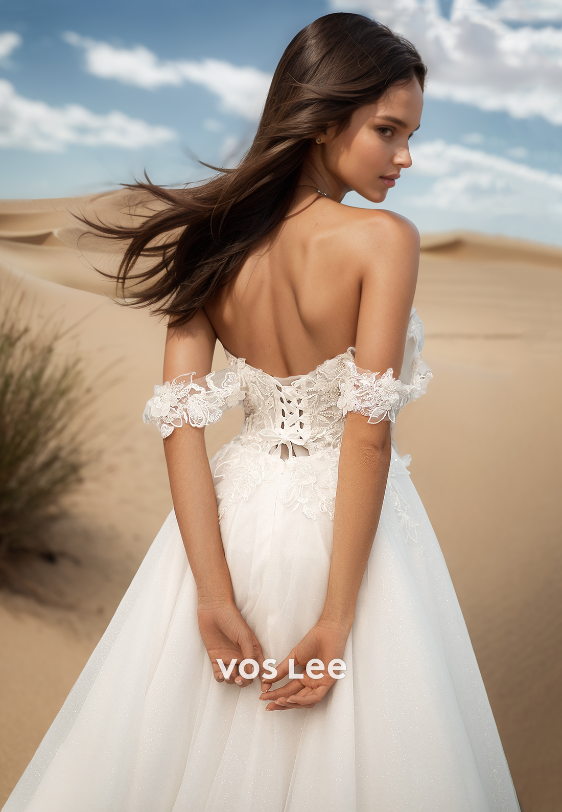 Gorgeous & Charming A-Line Off-Shoulder Sweetheart Wedding Dresses with High Slit