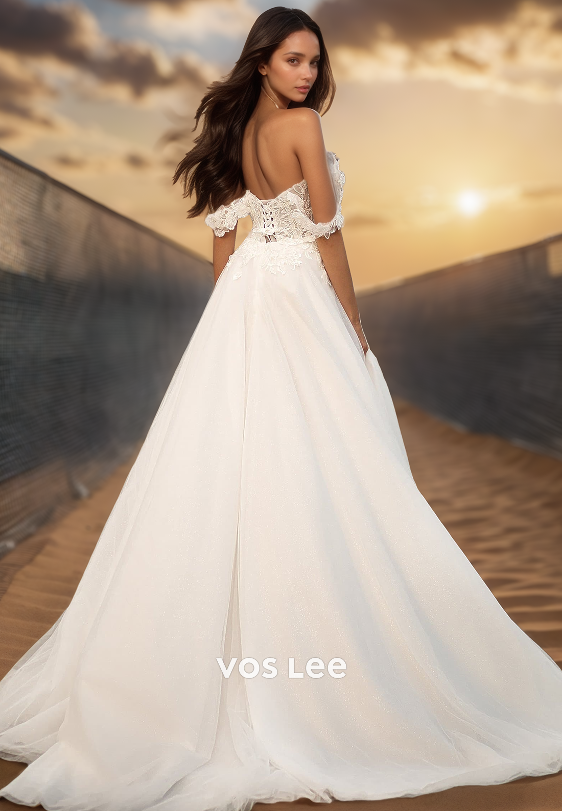 Gorgeous & Charming A-Line Off-Shoulder Sweetheart Wedding Dresses with High Slit