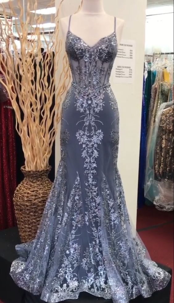 Charming V-Neck Mermaid Prom Dress,Fashion Evening Dress - FashionDia