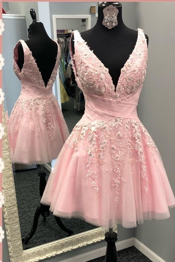 cute a-line short homecoming dress A-line Party Dress