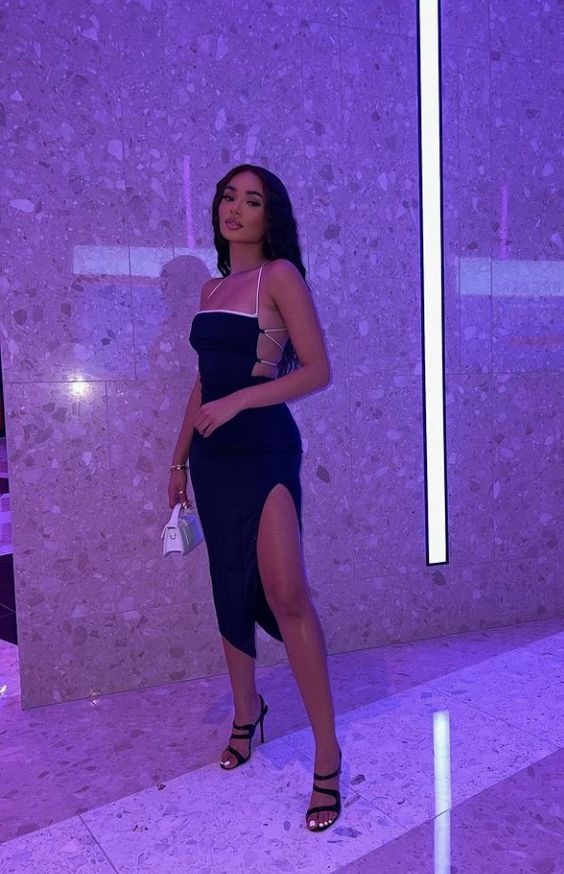 Black Simple Party Dress Open Back Homecoming Dress - FashionDia