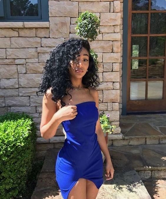 Royal blue short homecoming dress - View 2 | FashionDia