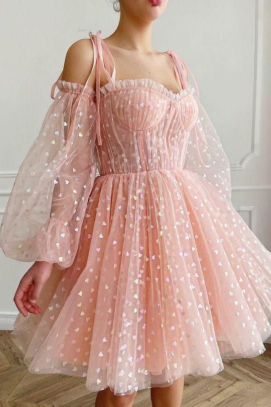 pink homecoming dresses tulle sweetheart Homecoming Dress - FashionDia