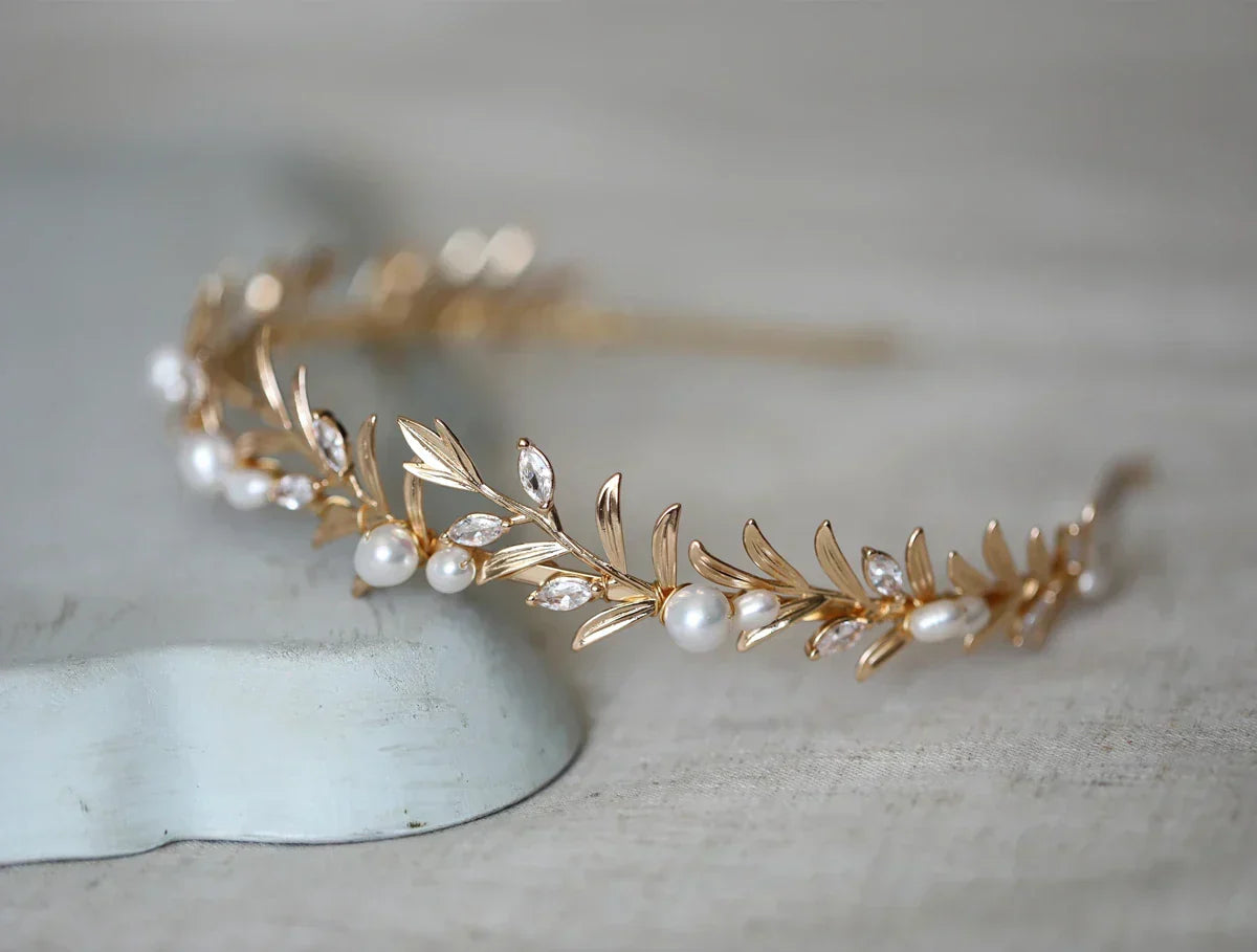Vintage Headbands Hairbands Baroque Headpieces Headwear For Brides Pearl Zircon Crowns Bridal Jewelry Wedding Hair Accessories