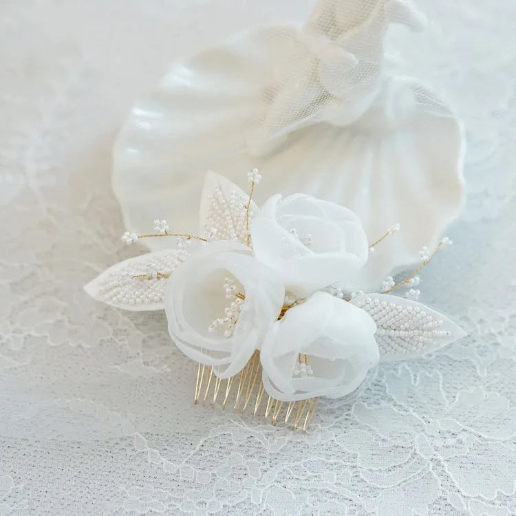 Pearls Beads Hair Combs Pins Clips Flower Floral Head pieces Brides Women Headbands Hairbands Bridal Jewelry Wedding Accessories b