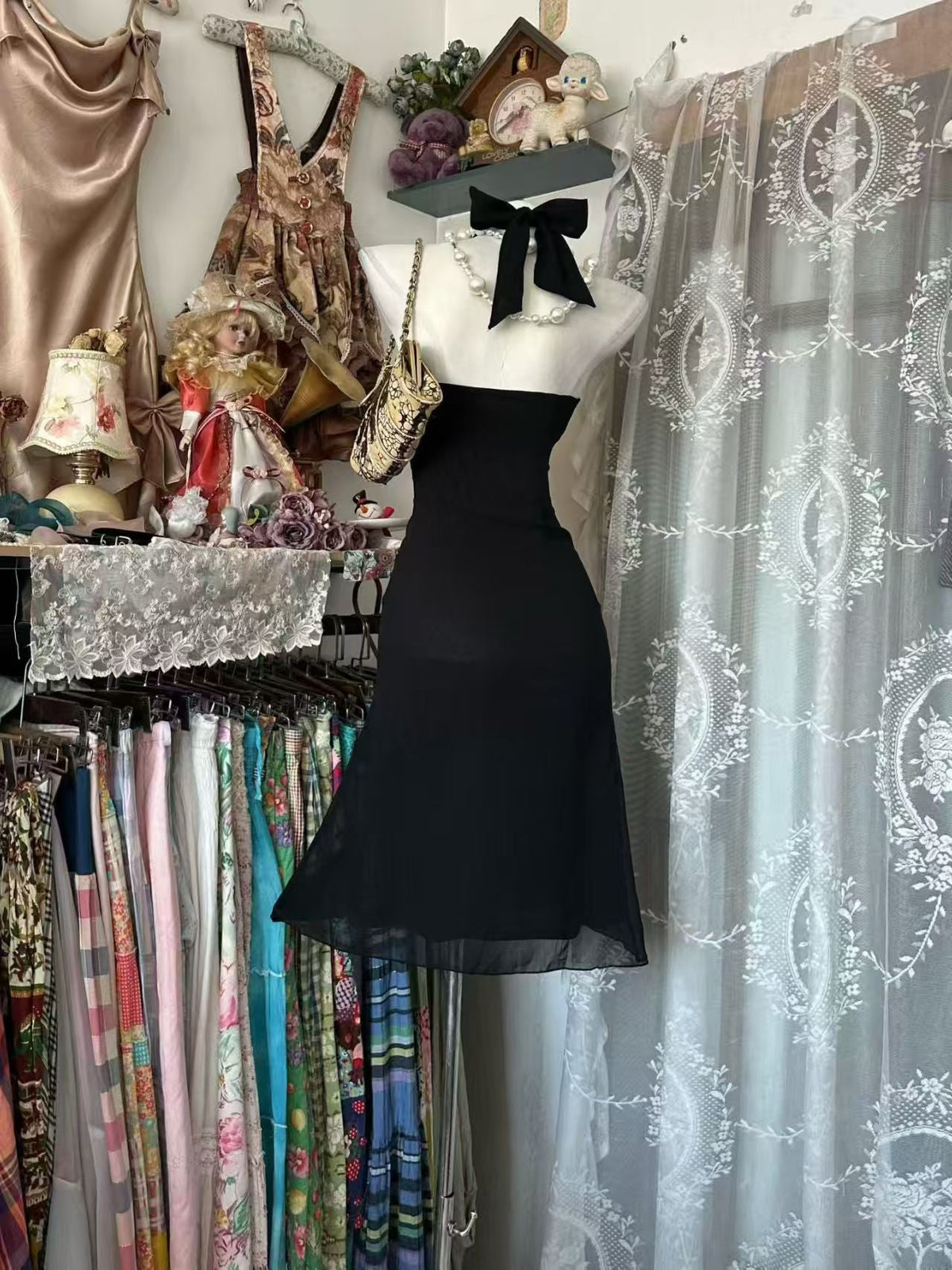 Halter A Line Black Birthday Dress Party Dress J10079
