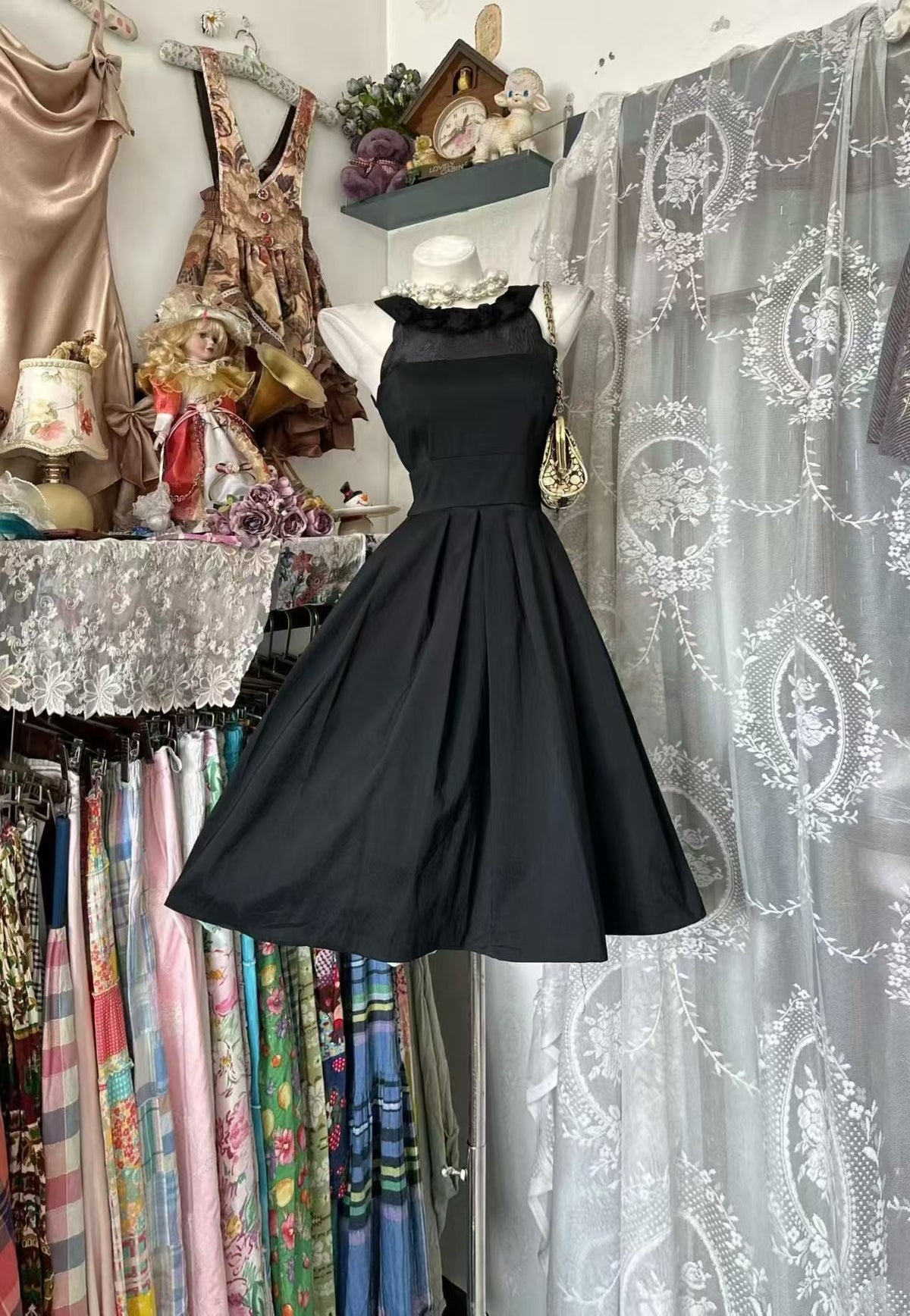 Halter A Line Black Homecoming Dress Short Party Dress J11002