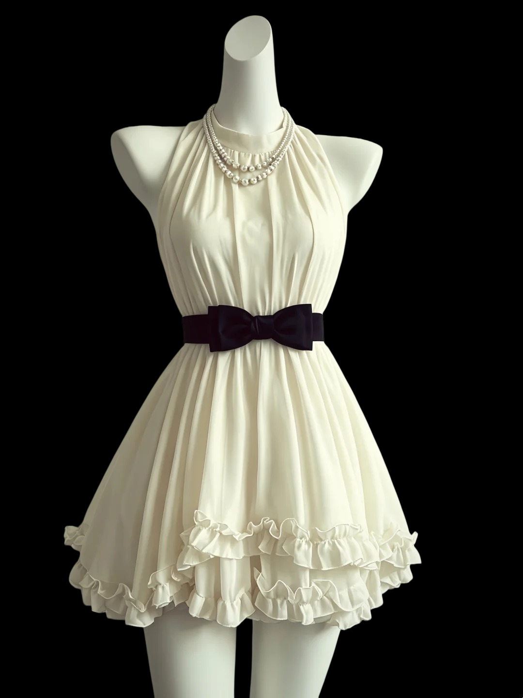 Halter A Line Chiffon Homecoming Dress Ruffled Party Dress J10894