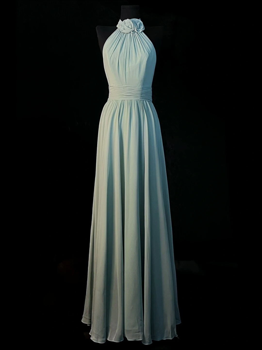 Halter A Line Chiffon Wedding Guest Dress J10137