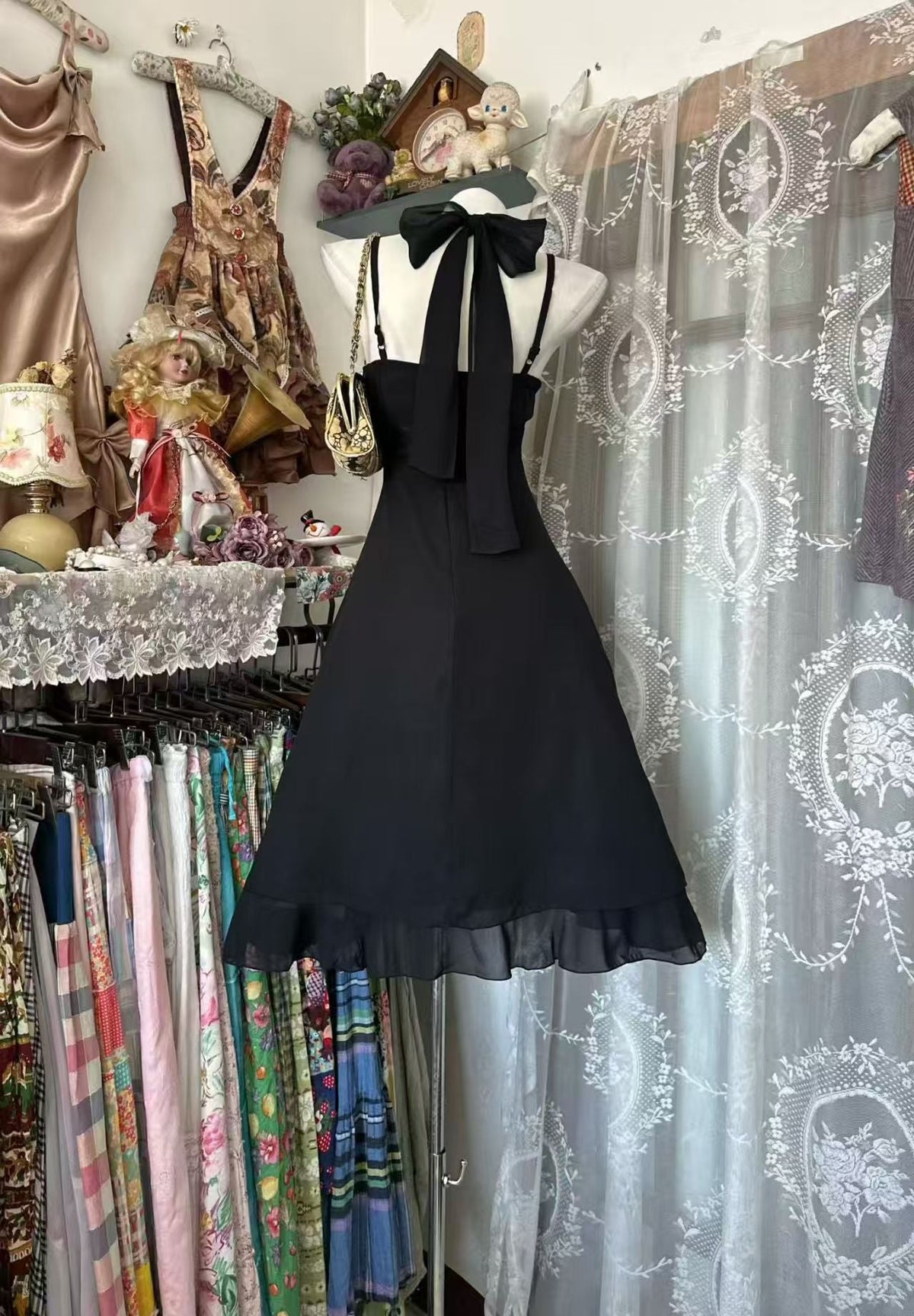 Halter A Line Little Black Dress Short Birthday Dress J10074