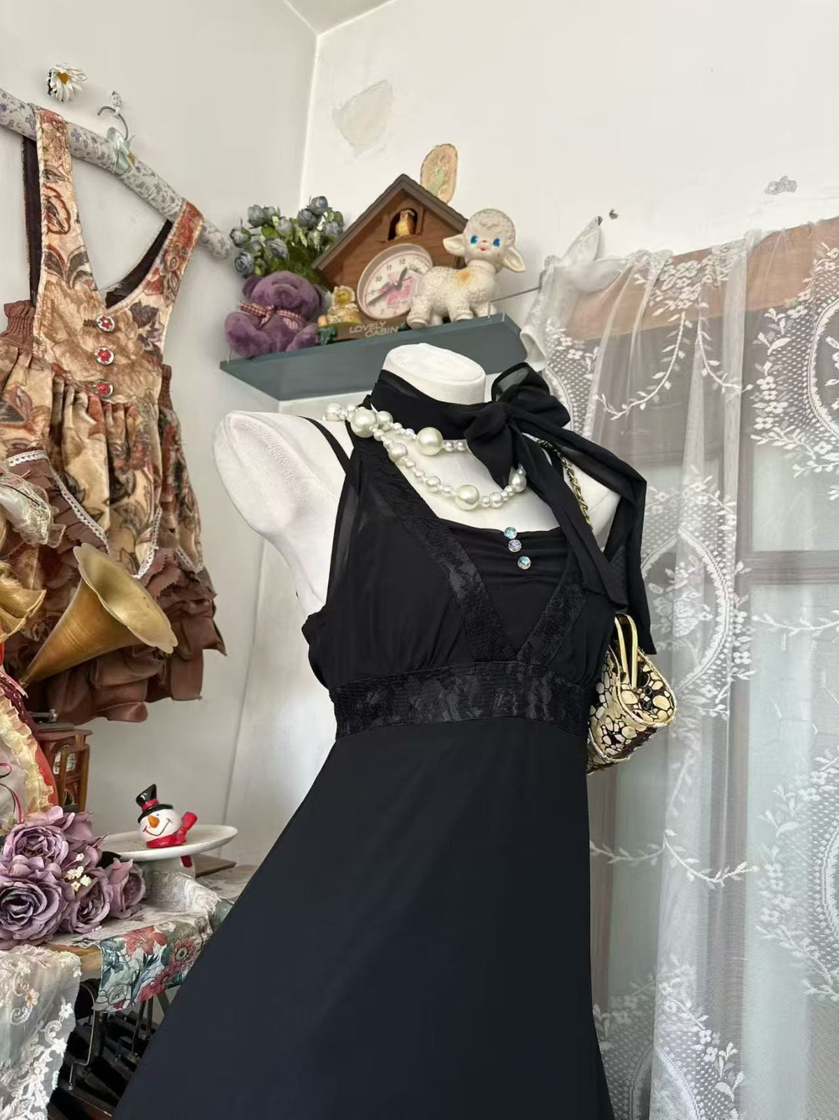 Halter A Line Little Black Dress Short Birthday Dress J10074