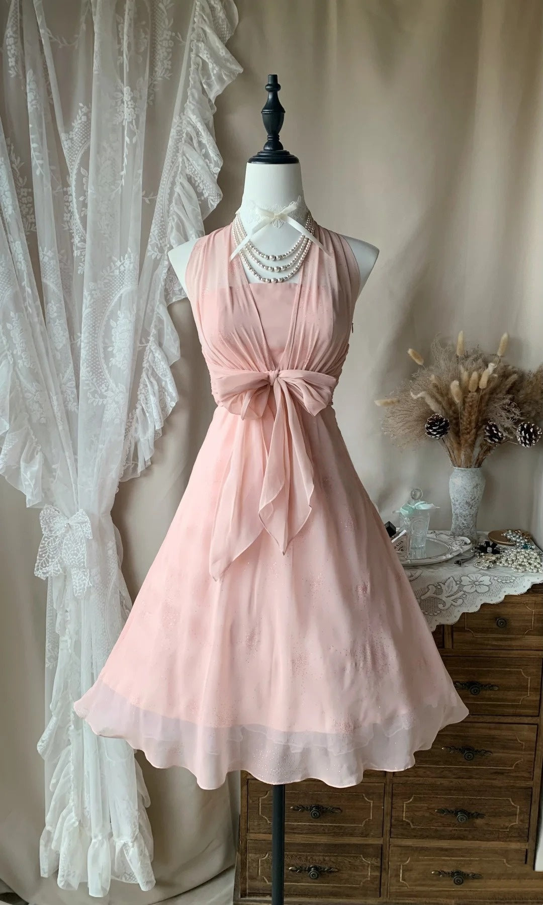 Halter A Line Pink Homecoming Dress Short Party Dress J10663