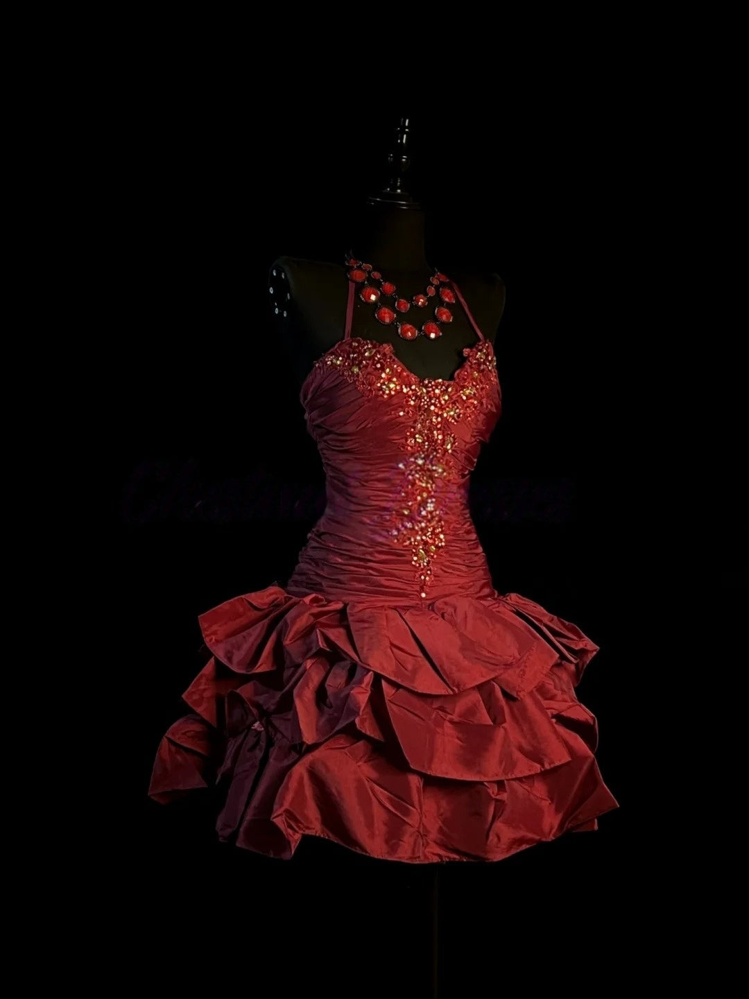 Halter A-Line Red Homecoming Dress Satin Birthday Dress
