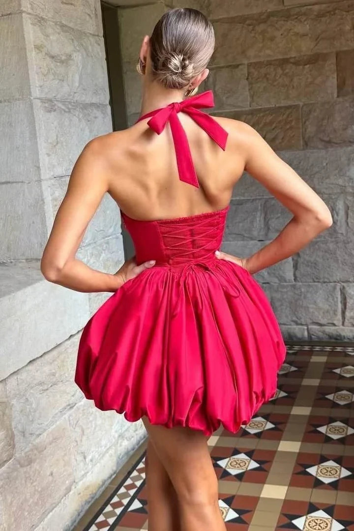 Halter A Line Short Birthday Dress Homecoming Dress J11455
