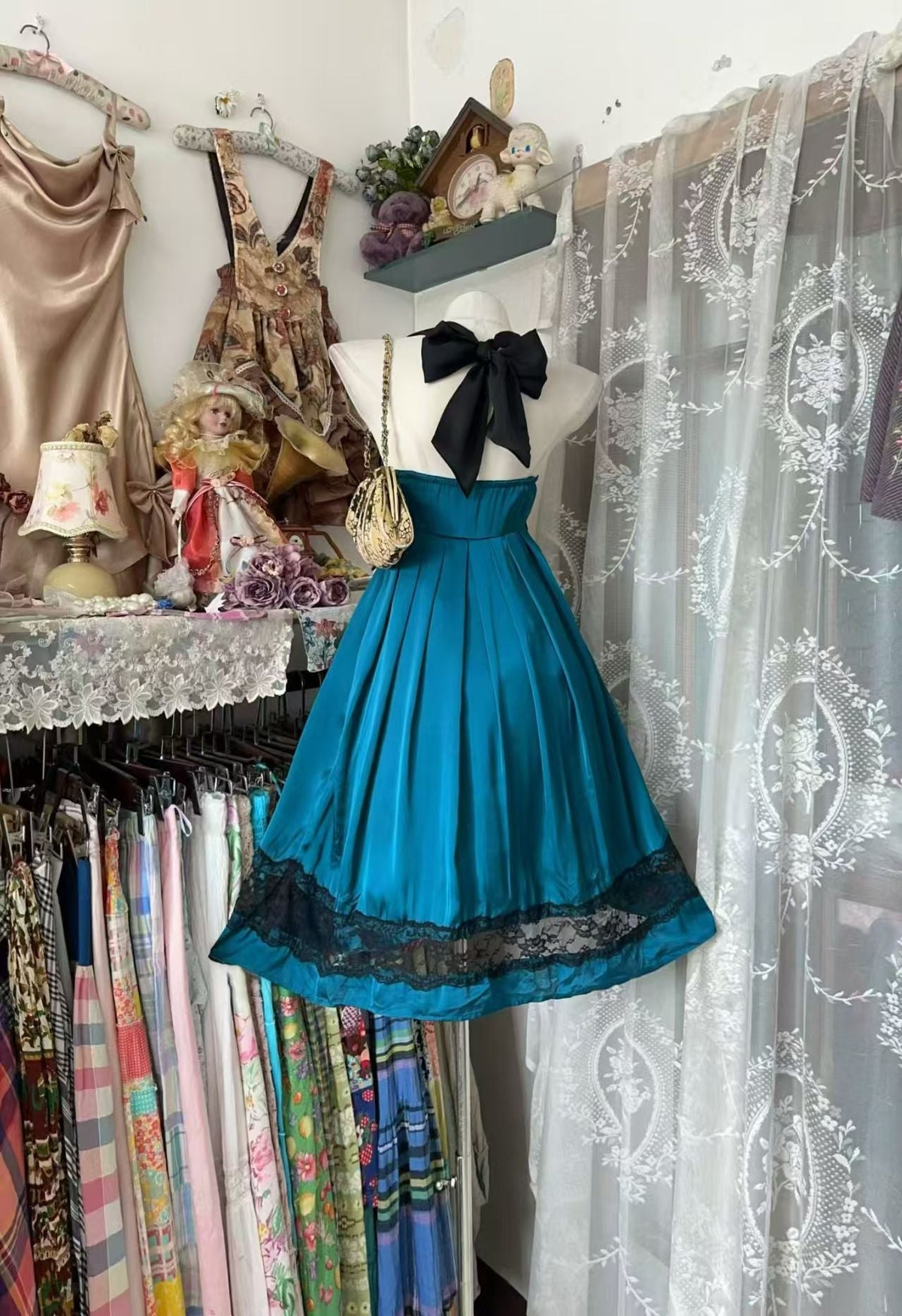 Halter A Line Teal Satin Homecoming Dress Short Party Dress J10858