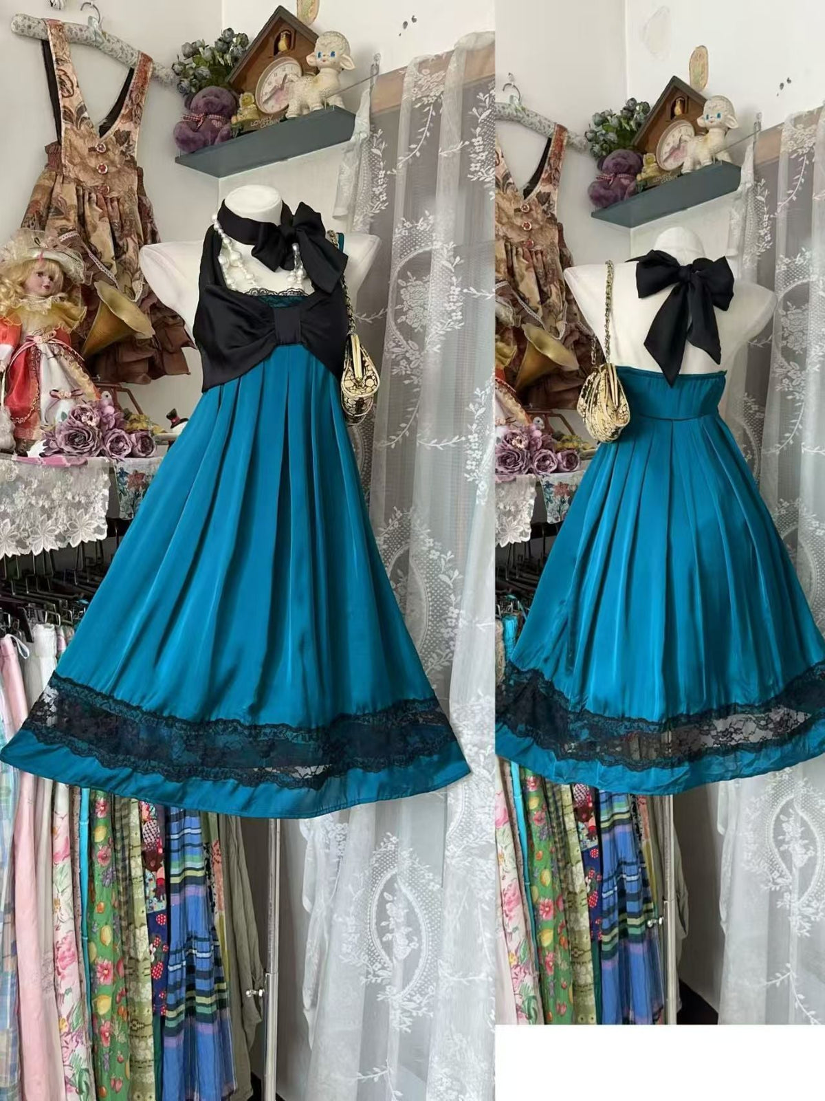 Halter A Line Teal Satin Homecoming Dress Short Party Dress J10858