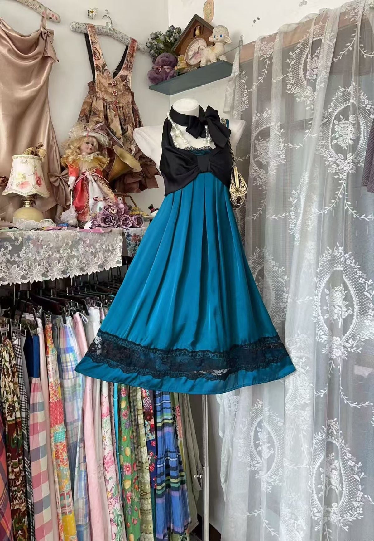 Halter A Line Teal Satin Homecoming Dress Short Party Dress J10858