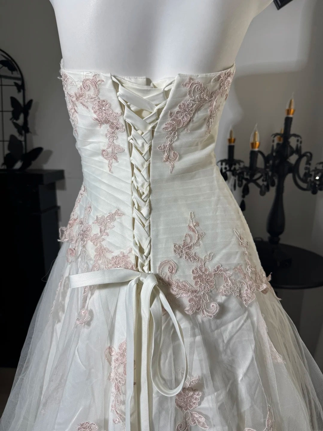 Halter Ivory Applique Formal Prom Dress Birthday Dress