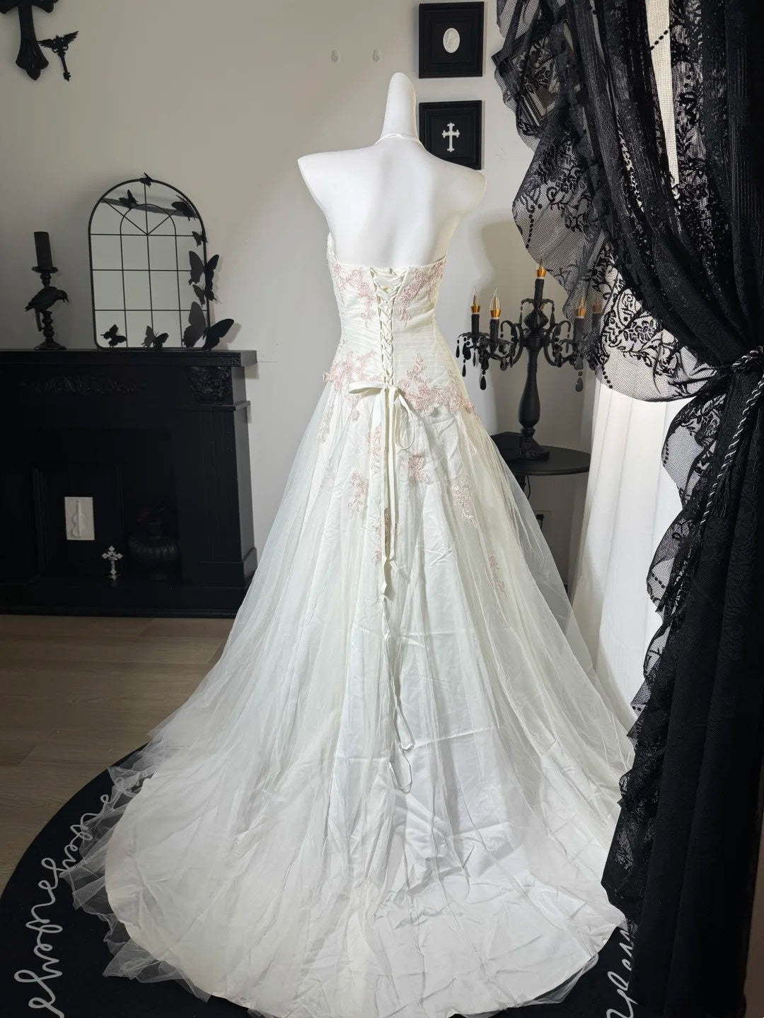 Halter Ivory Applique Formal Prom Dress Birthday Dress