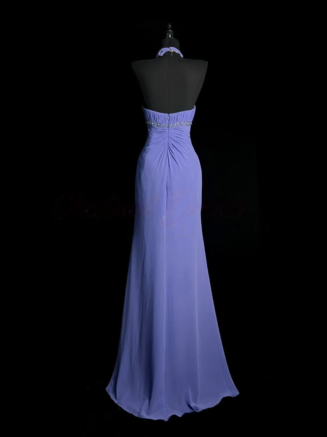 Halter Light Purple Chiffon Prom Dress Beaded Evening Dress J10416